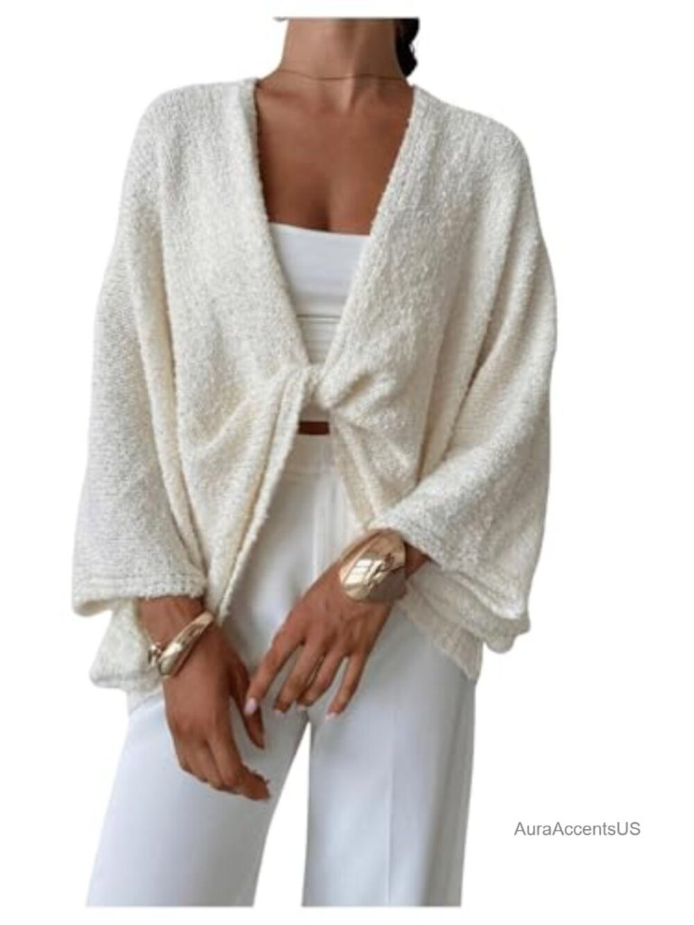 Cropped Wrap Sweater Bat Wing Knit Poncho Tops Women's